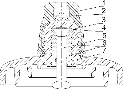 Изолятор подвесной стеклянный с цинковой втулкой Изображение